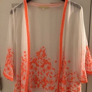 Gianni Bini Elbow Sleeve Sheer Kimono Cover Up